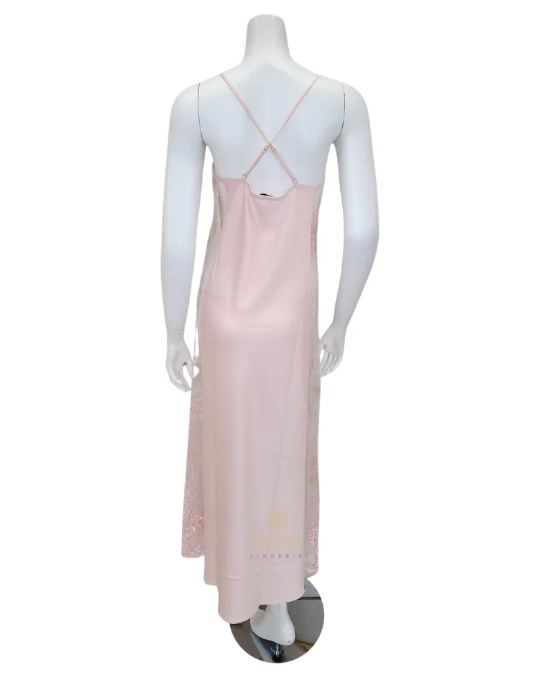 219 Petal Pink Darling Lace Panel Gown