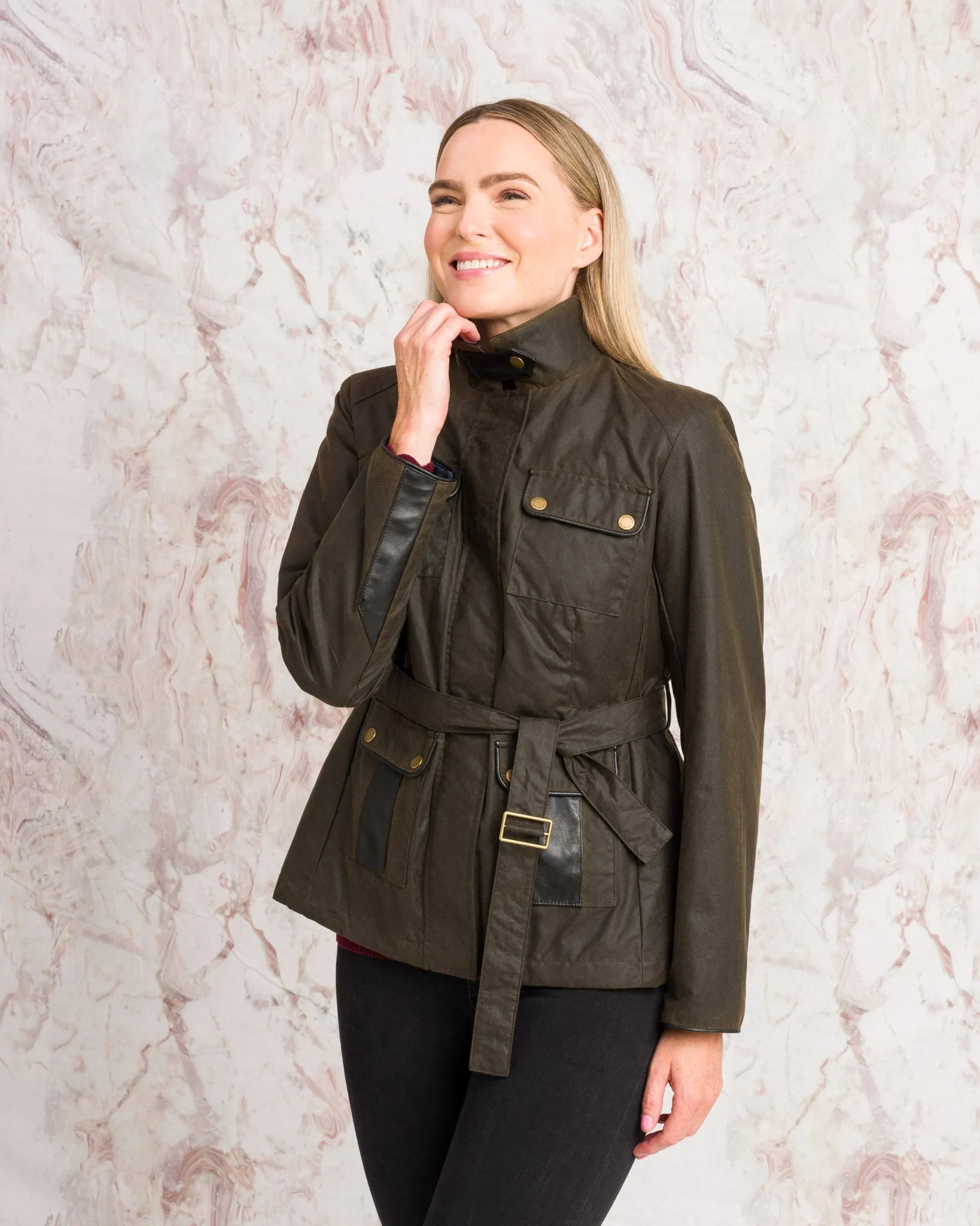 Cara Utility Wax Jacket - Olive