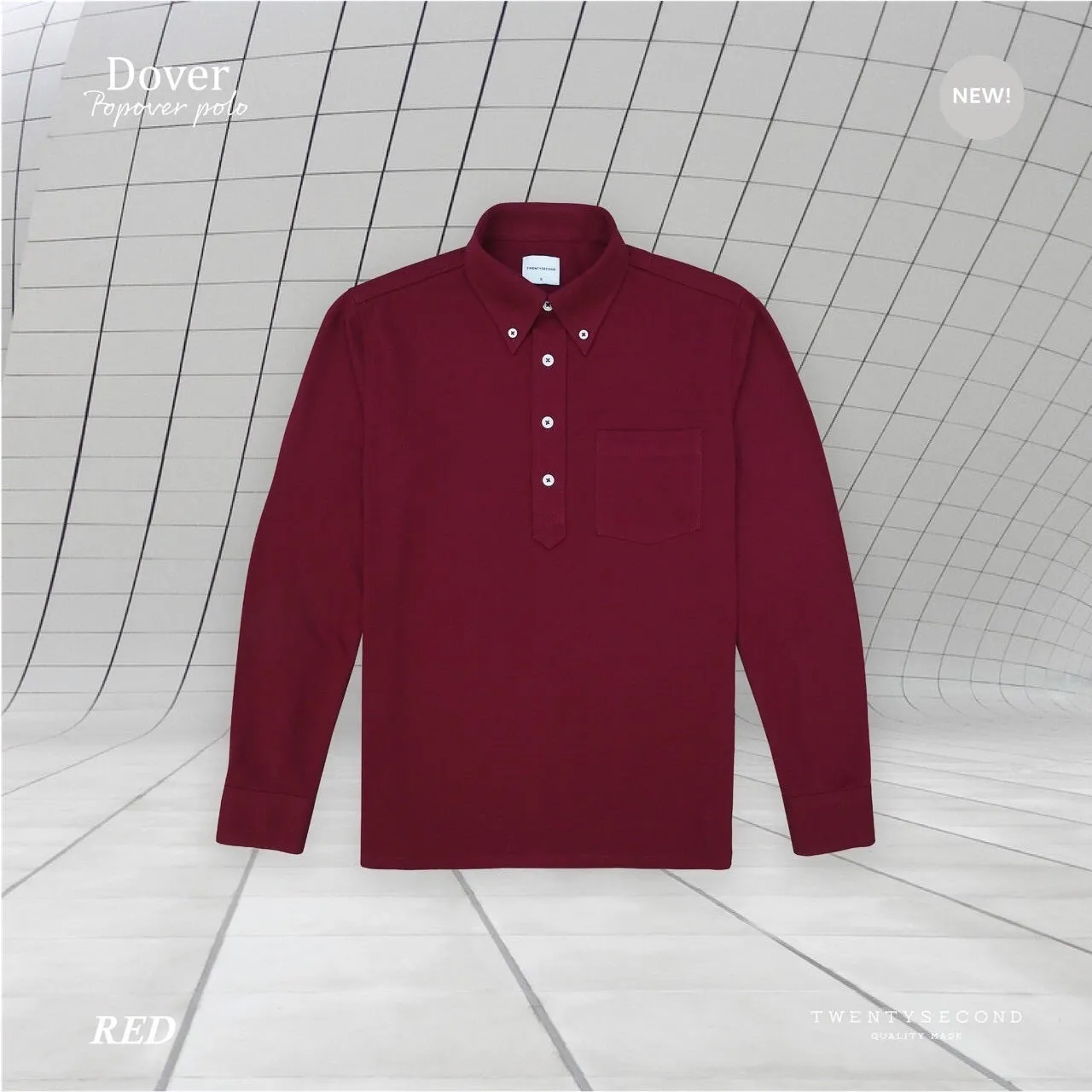 DOVER POPOVER POLO TEE - RED