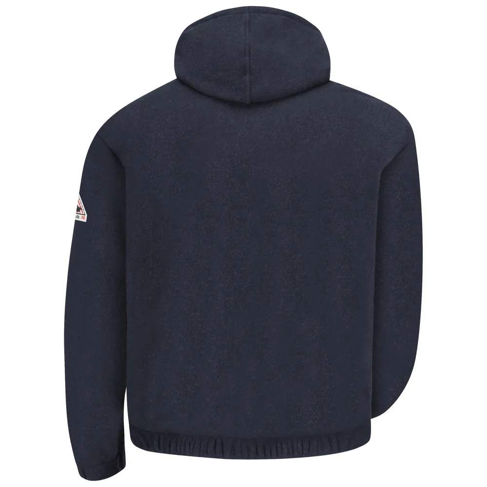 FLEECE FR ZIP-FRONT HOODED SWEATSHIRT - NV-Navy | Bulwark SMH6