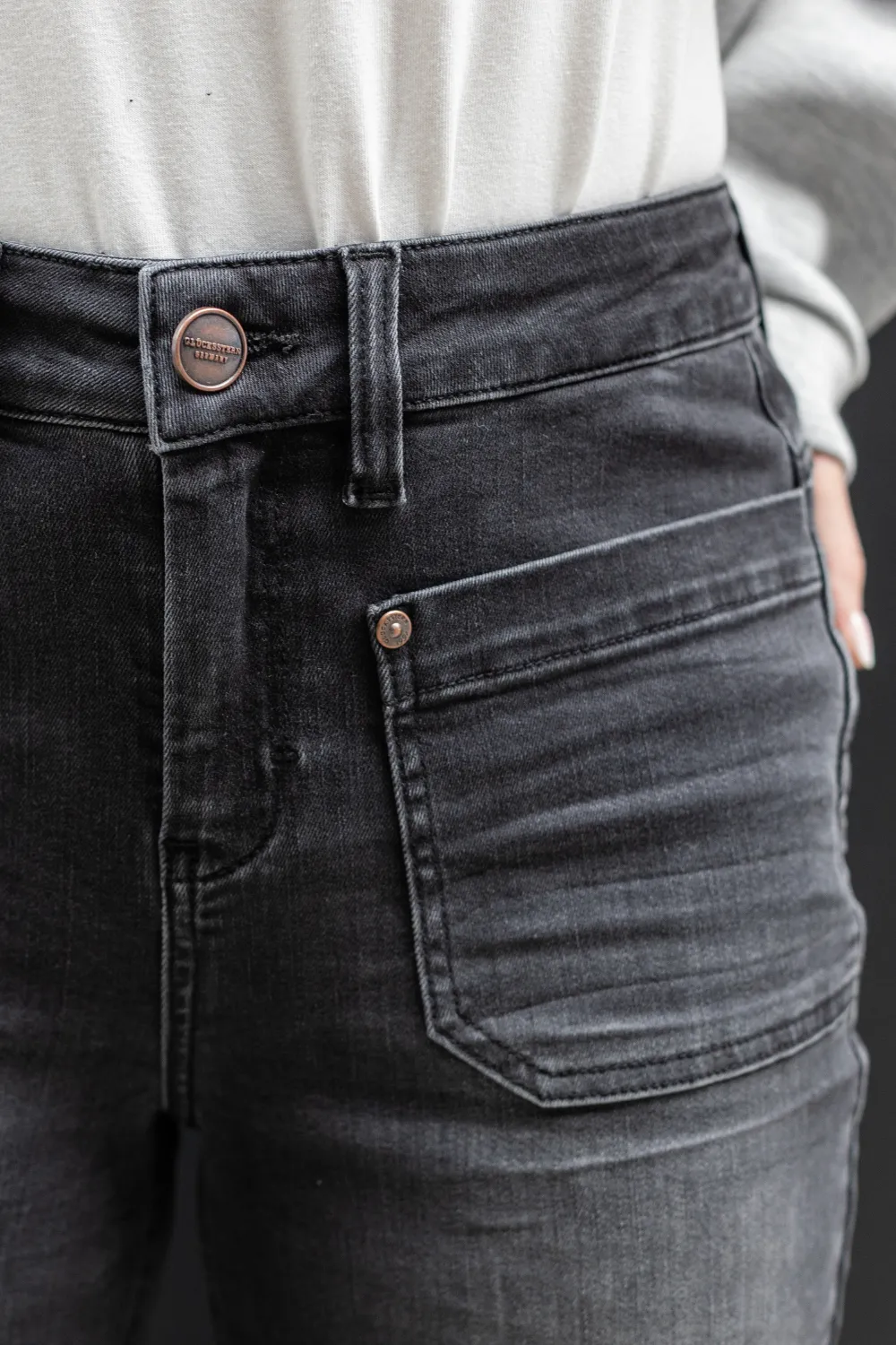 Jeans - FLARED - Clara Chromgrau