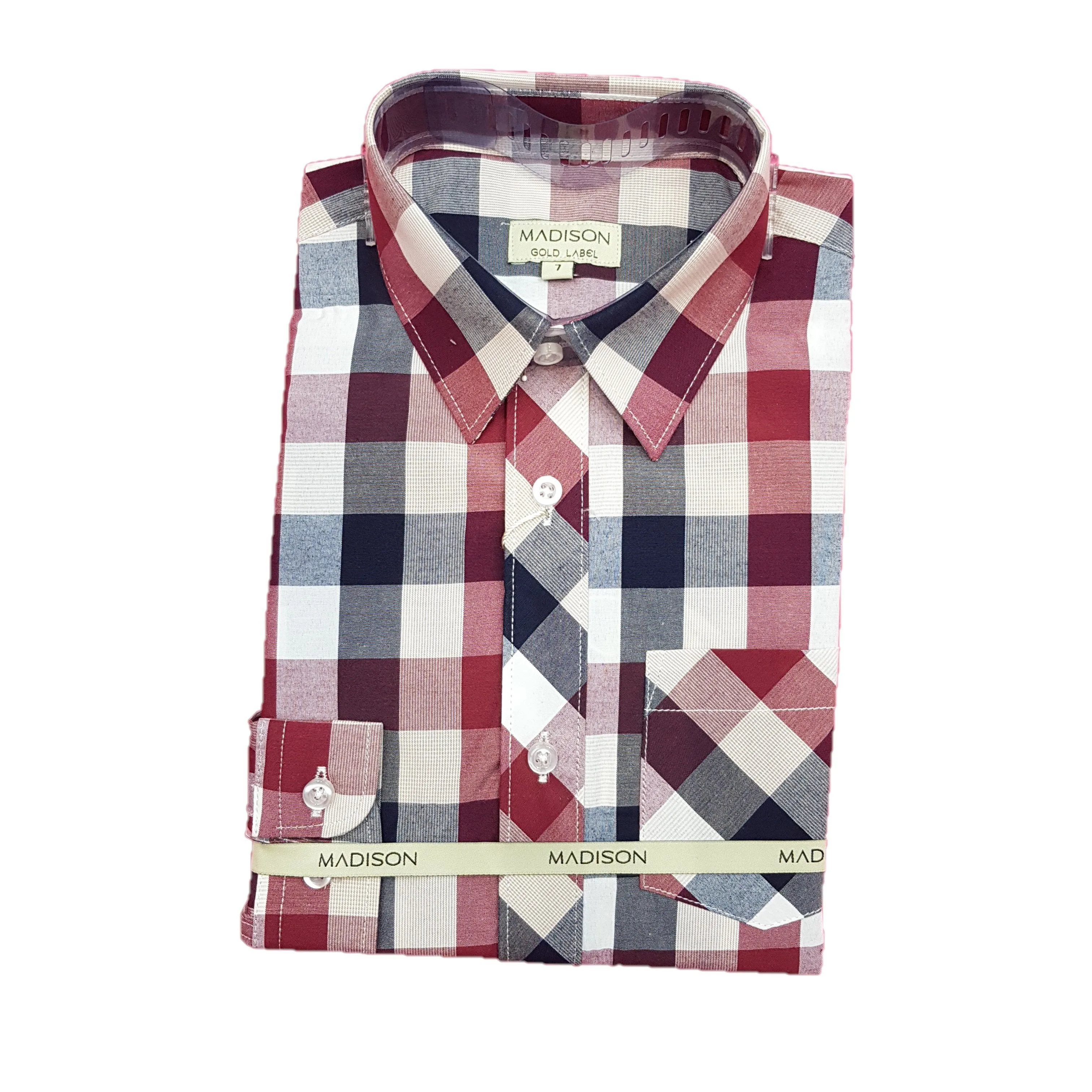 Madison - Burgundy Checked Shirt