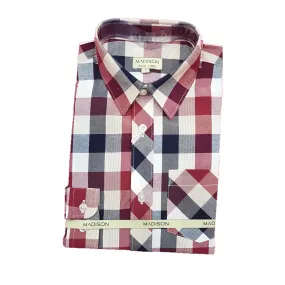 Madison - Burgundy Checked Shirt