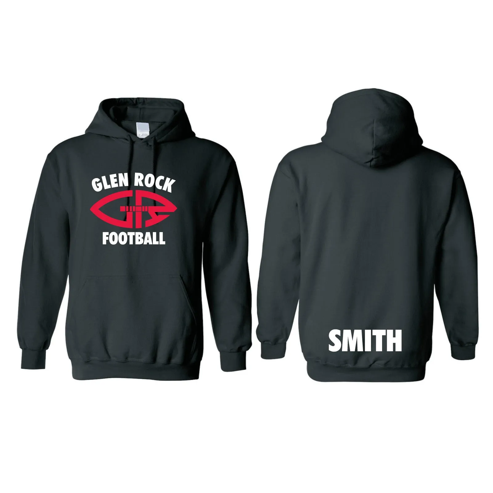 PULLOVER HOODED SWEATSHIRT / BLACK / <font color="red">OPTIONAL PERSONALIZATION</font>