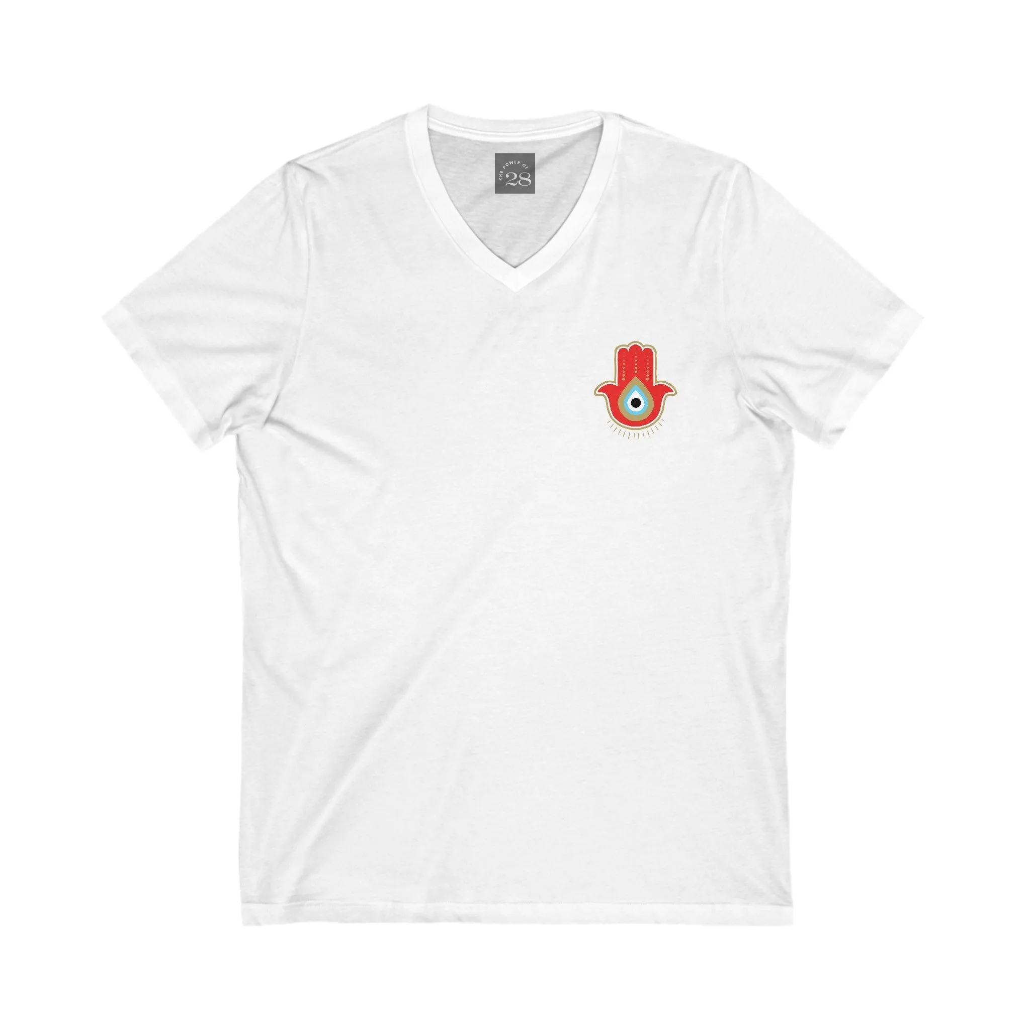 Red Hamsa V-Neck Tee