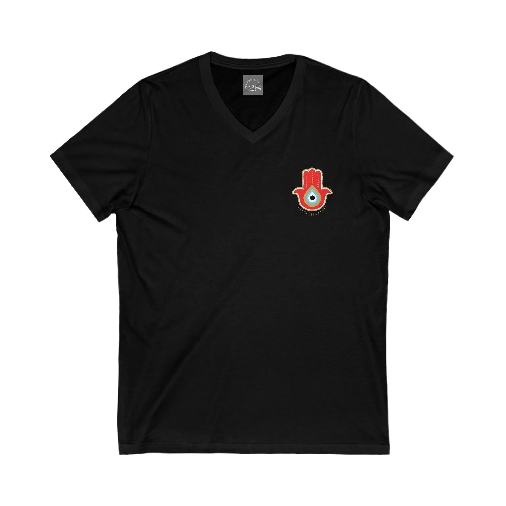 Red Hamsa V-Neck Tee