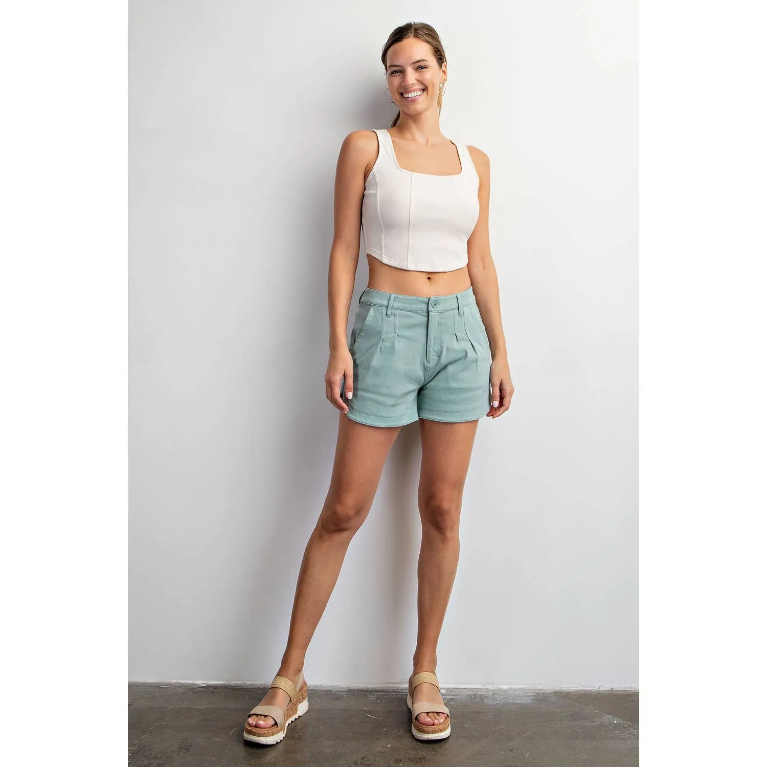STRETCH COTTON/TWILL SHORTS