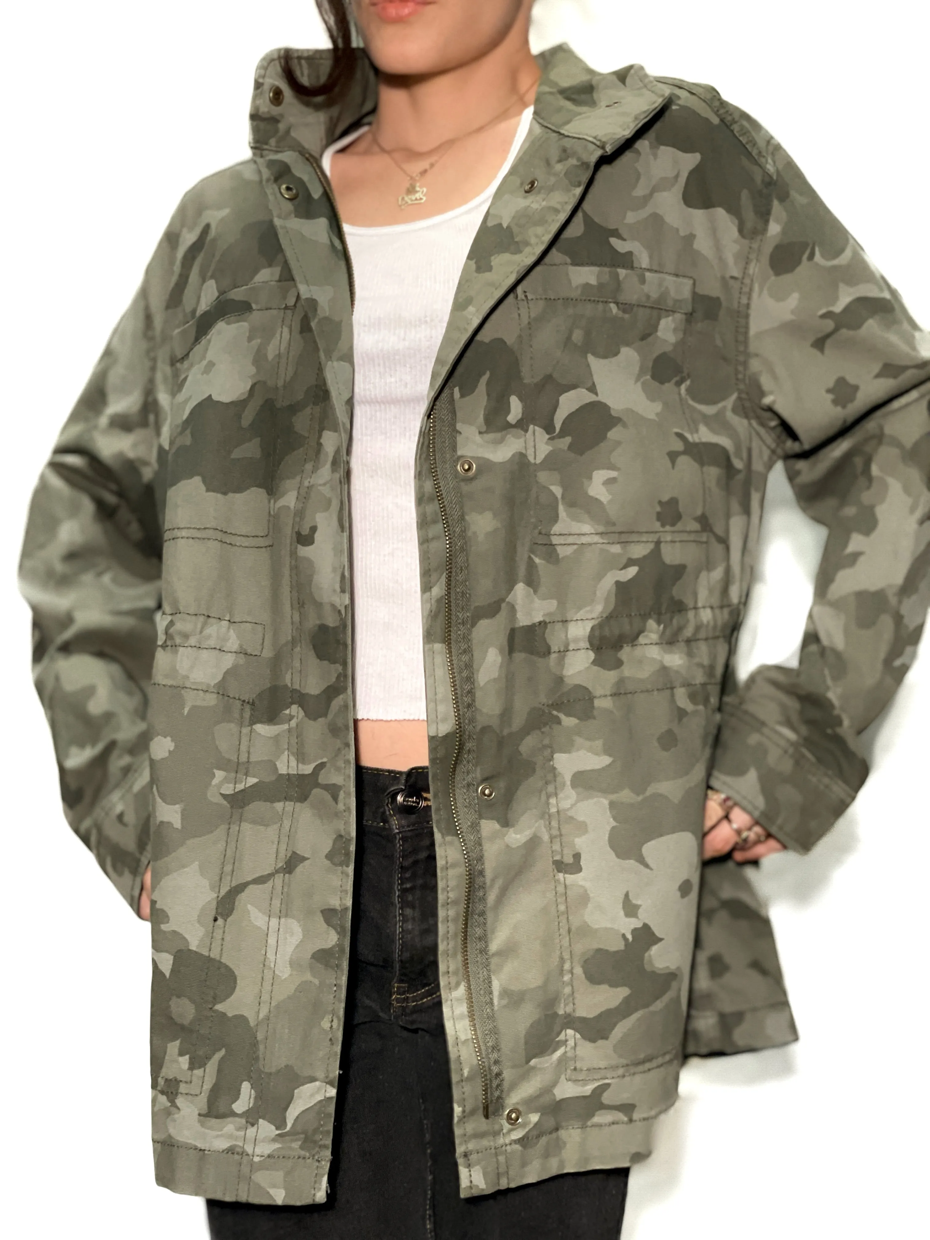 Upcycled Love Camo Jacket