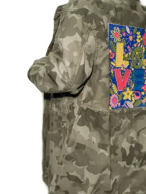 Upcycled Love Camo Jacket