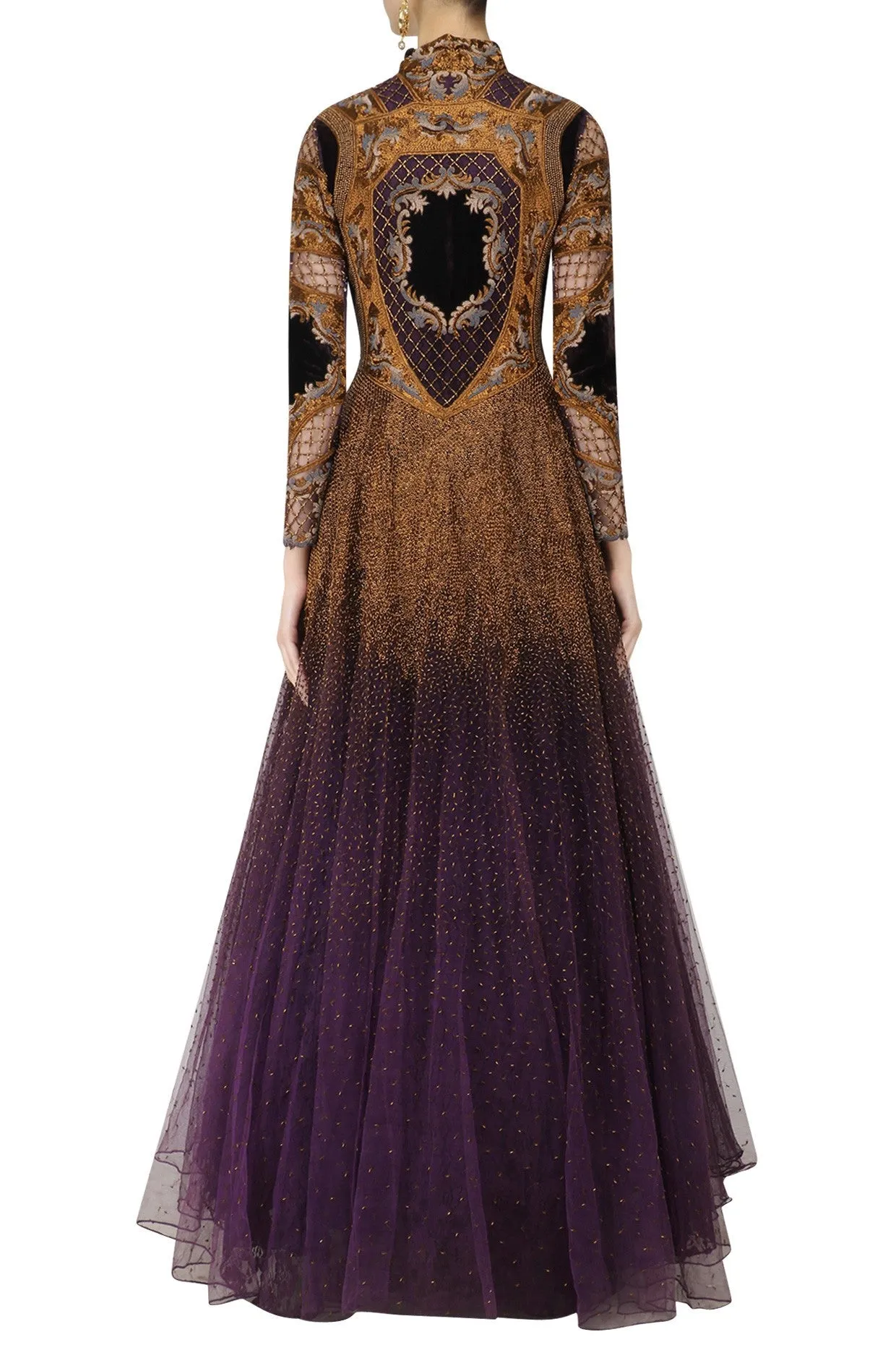 Voilet color Indo Western Gown